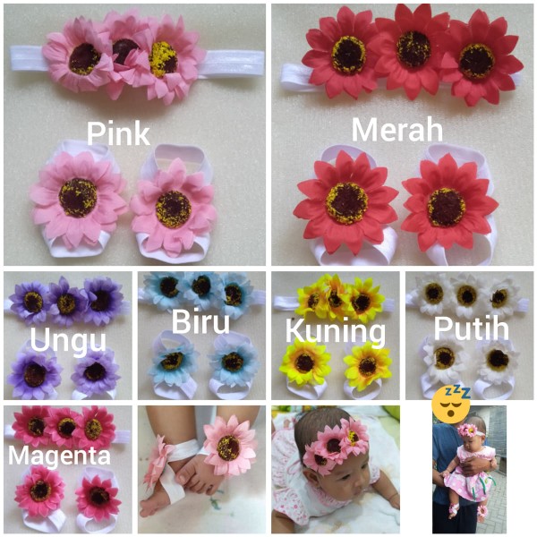 Baby Shoes Sandal & Bandana Bunga Matahari 